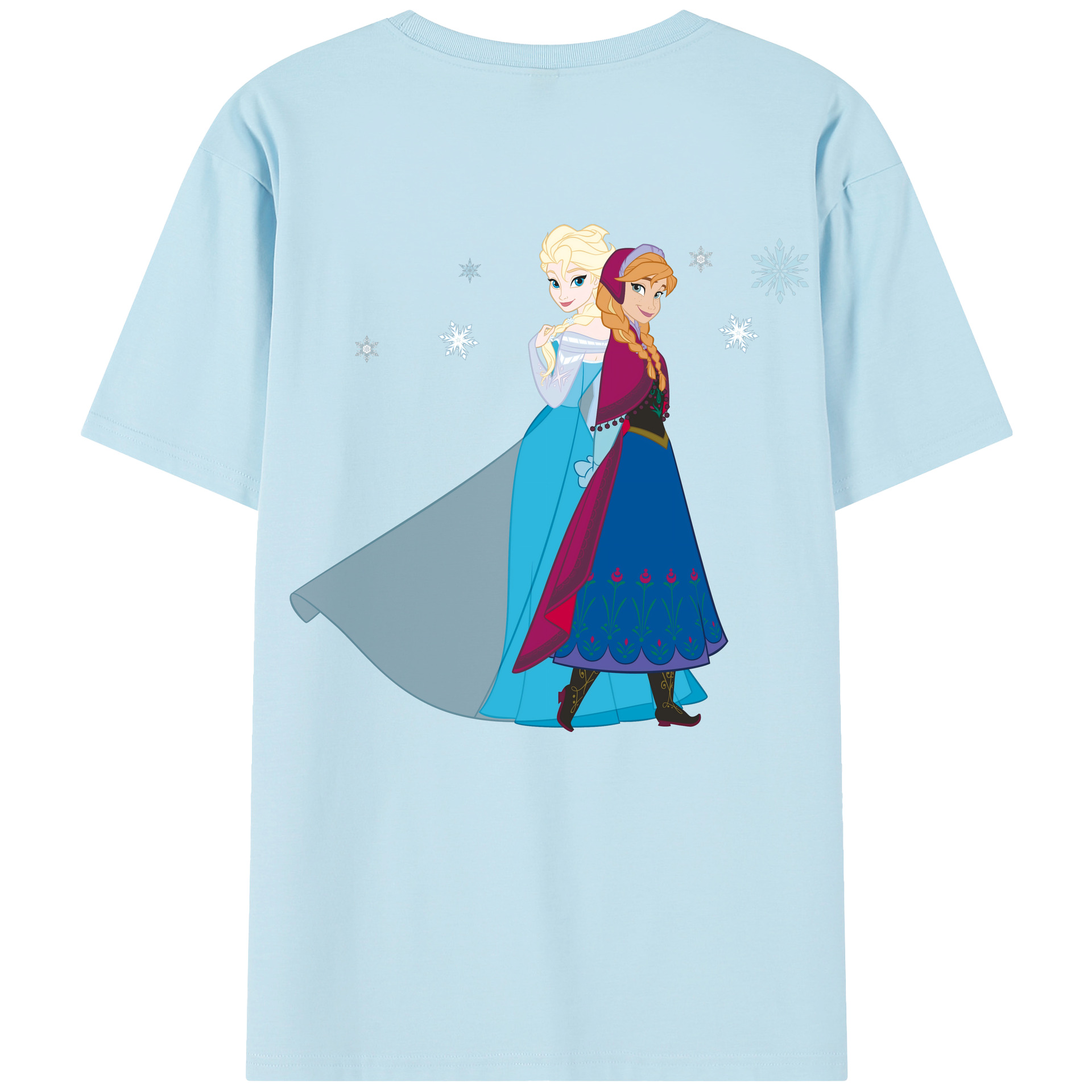 （画像用） アナと雪の女王 アンナ エルサ Frozen Anna Elsa 綿100％半袖Tシャツ（背面プリント）